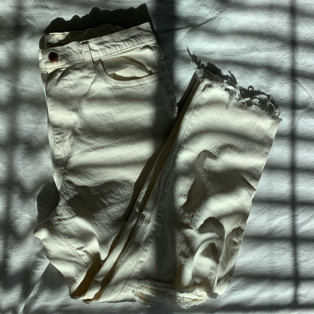 Cream vintage straight leg pants